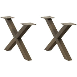 Pieds de table basse en forme de x, 2 pièces, acier naturel, 60 x (30-31) cm Vidaxl