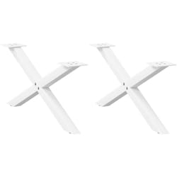 Pieds de table basse en forme de X, 2 pièces, blanc, 70 x (30-31) cm, acier vidaXL