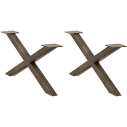 Pieds de table basse en forme de x, 2 pièces, acier naturel, 70 x (30-31) cm Vidaxl