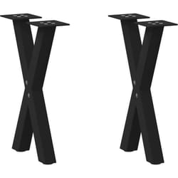 vidaXL Pieds de table basse forme de X 2 pcs noir 28x(42-43) cm acier