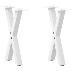 vidaXL Pieds de table basse forme de X 2 pcs blanc 28x(42-43) cm acier