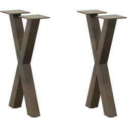 vidaXL Pieds de table basse forme de X 2pcs acier naturel 28x(42-43)cm