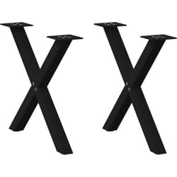 Pieds de table basse en forme de x, 2 pièces, noir, 50 x (42-43) cm, acier Vidaxl