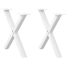 vidaXL Pieds de table basse forme de X 2 pcs blanc 50x(42-43) cm acier