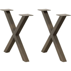 Pieds de table basse en forme de x, 2 pièces, acier naturel, 50 x (42-43) cm Vidaxl