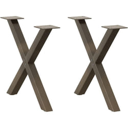 Vidaxl - Pieds de table basse en forme de x, 2 pièces, acier naturel, 60 x (42-43) cm
