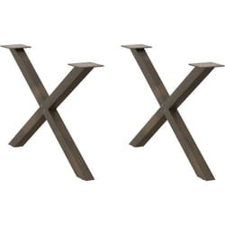 Pieds de table basse en forme de x, 2 pièces, acier naturel, 70 x (42-43) cm Vidaxl