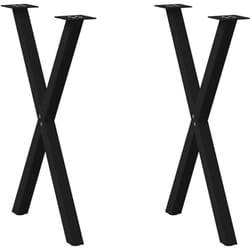 Pieds de table à manger en forme de x, 2 pièces, noir, 57 x (72-73) cm, acier Vidaxl