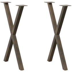 Pieds de table à manger en forme de x, 2 pièces, acier naturel, 57 x (72-73) cm Vidaxl