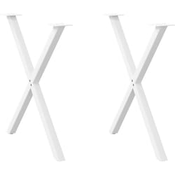 Vidaxl - Pieds de table à manger en forme de x, 2 pièces, blanc, 70 x (72-73) cm, acier