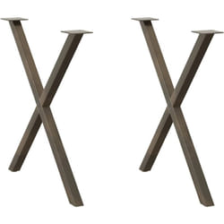 Pieds de table à manger en forme de x, 2 pièces, acier naturel, 70 x (72-73) cm Vidaxl