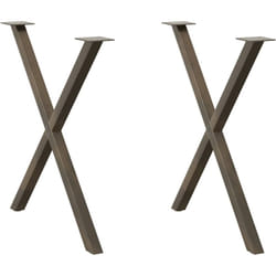 Pieds de table à manger en forme de x, 2 pièces, acier naturel, 80 x (72-73) cm Vidaxl
