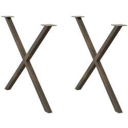 Vidaxl - Pieds de table à manger en forme de x, 2 pièces, acier naturel, 90 x (72-73) cm