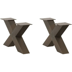 Pieds de table basse en forme de X, 2 pièces, acier naturel, 50 x (30-31) cm vidaXL