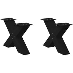 Pieds de table basse forme de x 2 pcs noir 60x(30-31) cm acier - Vidaxl