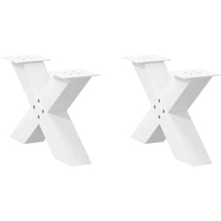 Pieds de table basse en forme de x, 2 pièces, blanc, 60 x (30-31) cm, acier Vidaxl