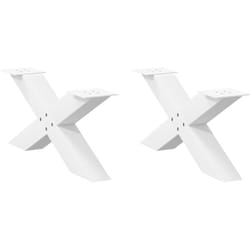 Pieds de table basse en forme de x, 2 pièces, blanc, 70 x (30-31) cm, acier Vidaxl