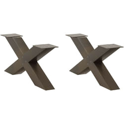 Pieds de table basse en forme de x, 2 pièces, acier naturel, 70 x (30-31) cm Vidaxl