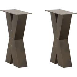 Pieds de table basse en forme de x, 2 pièces, acier naturel, 28 x (42-43) cm Vidaxl