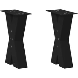 Vidaxl - Pieds de table basse en forme de x, 2 pièces, noir, 38 x (42-43) cm, acier