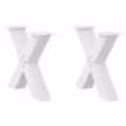 vidaXL Pieds de table basse en forme de X, 2 pièces, blanc, 50 x (42-43) cm, acier