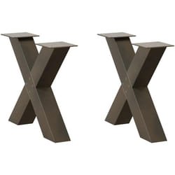 Vidaxl - Pieds de table basse en forme de x, 2 pièces, acier naturel, 50 x (42-43) cm
