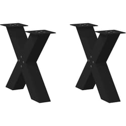 Pieds de table basse forme de x 2 pcs noir 60x(42-43) cm acier - Vidaxl