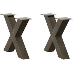Pieds de table basse en forme de x, 2 pièces, acier naturel, 60 x (42-43) cm Vidaxl