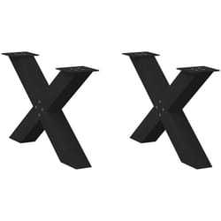 Pieds de table basse forme de x 2 pcs noir 70x(42-43) cm acier - Vidaxl