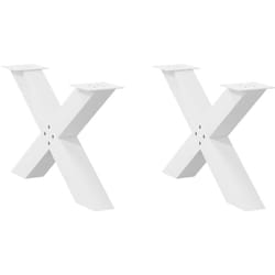 Pieds de table basse en forme de x, 2 pièces, blanc, 70 x (42-43) cm, acier Vidaxl