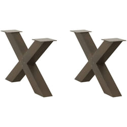 Pieds de table basse en forme de x, 2 pièces, acier naturel, 70 x (42-43) cm Vidaxl