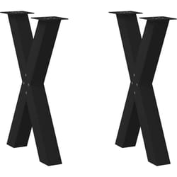 Pieds de table à manger forme de x 2 pcs noir 50x(72-73) cm - Vidaxl