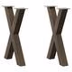 vidaXL Pieds de table à manger en forme de X, 2 pièces, acier naturel, 50 x (72-73) cm