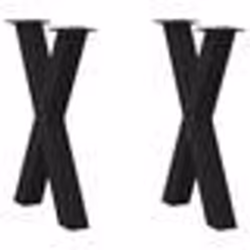 vidaXL Pieds de table à manger en forme de X, 2 pièces, noir, 60 x (72-73) cm, acier