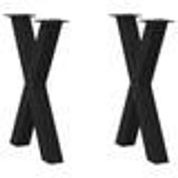 vidaXL Pieds de table à manger en forme de X, 2 pièces, noir, 60 x (72-73) cm, acier