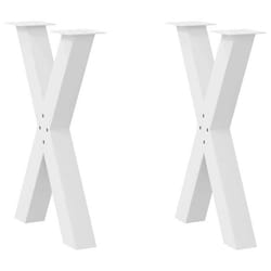 vidaXL Pieds de table à manger en forme de X 2 pièces blanc 60 x (72-73) cm acier 4012973