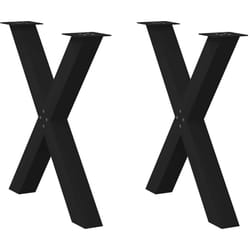 Pieds de table à manger forme de x 2 pcs noir 80x(72-73) cm - Vidaxl