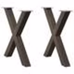 vidaXL Pieds de table à manger en forme de X, 2 pièces, acier naturel, 80 x (72-73) cm