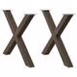 vidaXL Pieds de table à manger en forme de X, 2 pièces, acier naturel, 90 x (72-73) cm