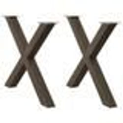 vidaXL Pieds de table à manger en forme de X, 2 pièces, acier naturel, 90 x (72-73) cm