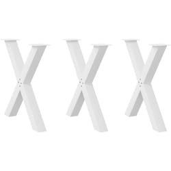Vidaxl - Pieds de table à manger en forme de x, 3 pièces, blanc, 80 x (72-73) cm, acier