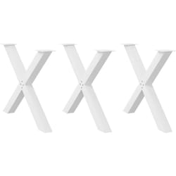 Vidaxl - Pieds de table à manger en forme de x, 3 pièces, blanc, 90 x (72-73) cm, acier