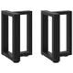 vidaXL Pieds de table basse en T, 2 pièces, noir, 38 x 25 x (42-43) cm, acier
