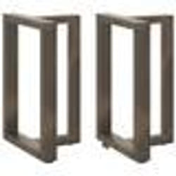 vidaXL Pieds de table à manger en T, 2 pièces, noir, 50 x 35 x (72-73) cm, acier
