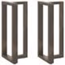 vidaXL Pieds de table de bar en forme de T, 2 pièces, noir, 50 x 35 x (90-91) cm, acier