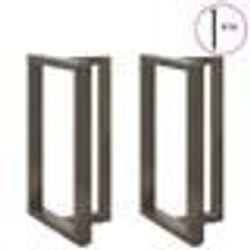 vidaXL Pieds de table de bar en T, 2 pièces, noir, 60 x 35 x (90-91) cm, acier