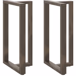 vidaXL Pieds de table de bar en forme de T, 2 pièces, noir, 60 x 35 x (100-101) cm, acier