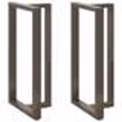 vidaXL Pieds de table de bar en forme de T, 2 pièces, noir, 60 x 35 x (110-111) cm, acier