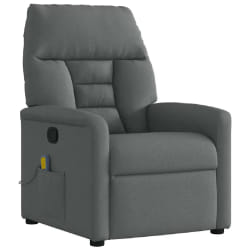 vidaXL Fauteuil de massage inclinable - Gris foncé Tissu