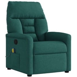 Fauteuil de massage inclinable Vert foncé Tissu Vidaxl